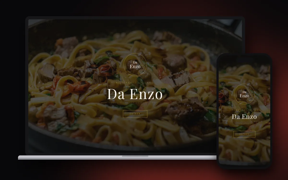 Le site Da Enzo sur ordinateur et sur téléphone