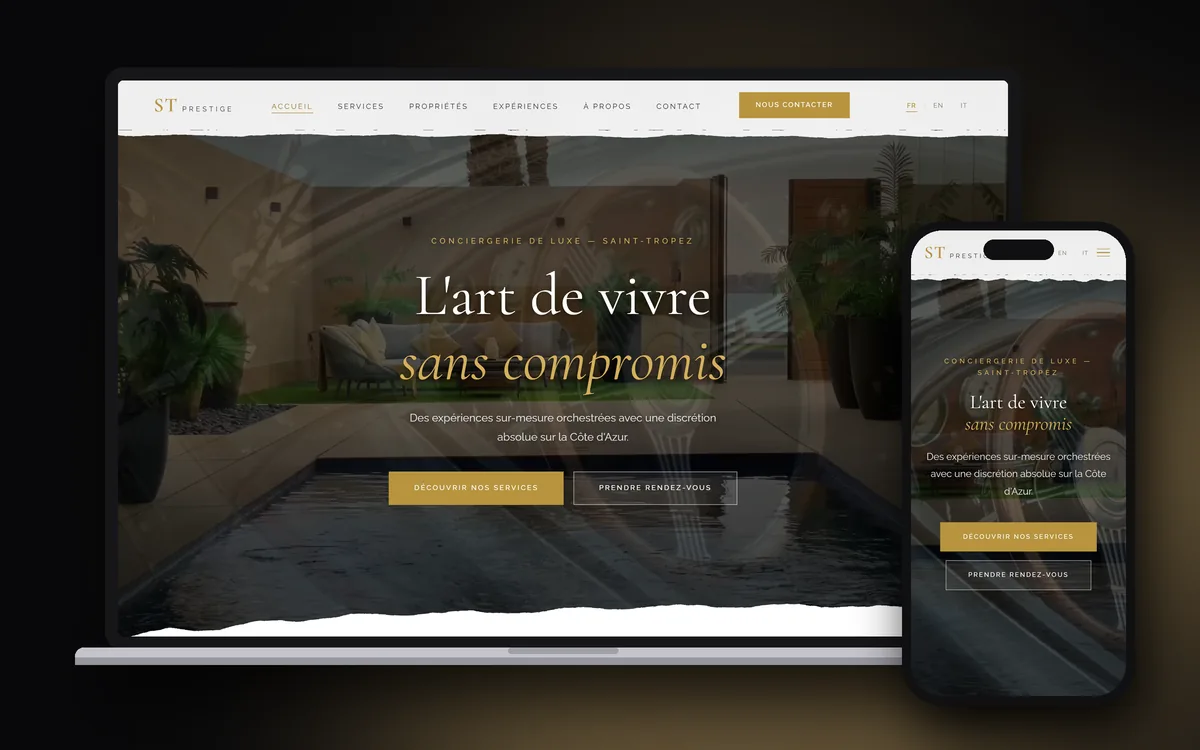 Le site ST Prestige sur ordinateur et sur téléphone